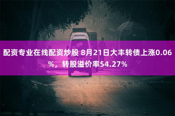 配资专业在线配资炒股 8月21日大丰转债上涨0.06%，转股溢价率54.27%