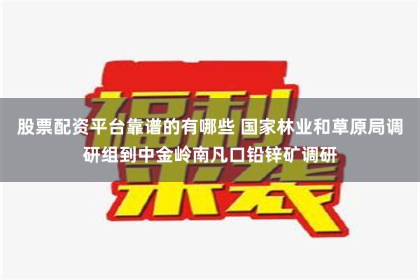 股票配资平台靠谱的有哪些 国家林业和草原局调研组到中金岭南凡口铅锌矿调研