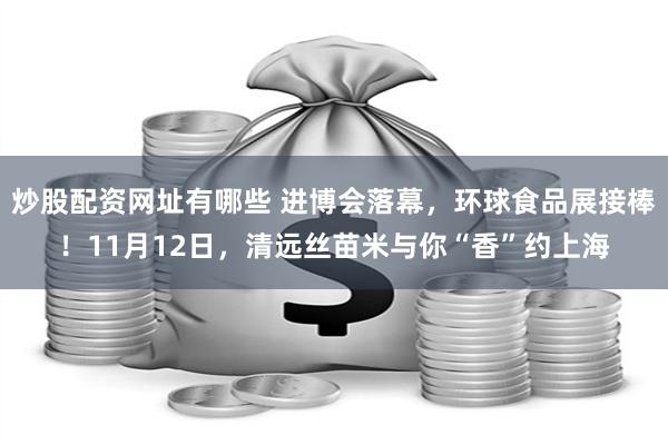 炒股配资网址有哪些 进博会落幕，环球食品展接棒！11月12日，清远丝苗米与你“香”约上海